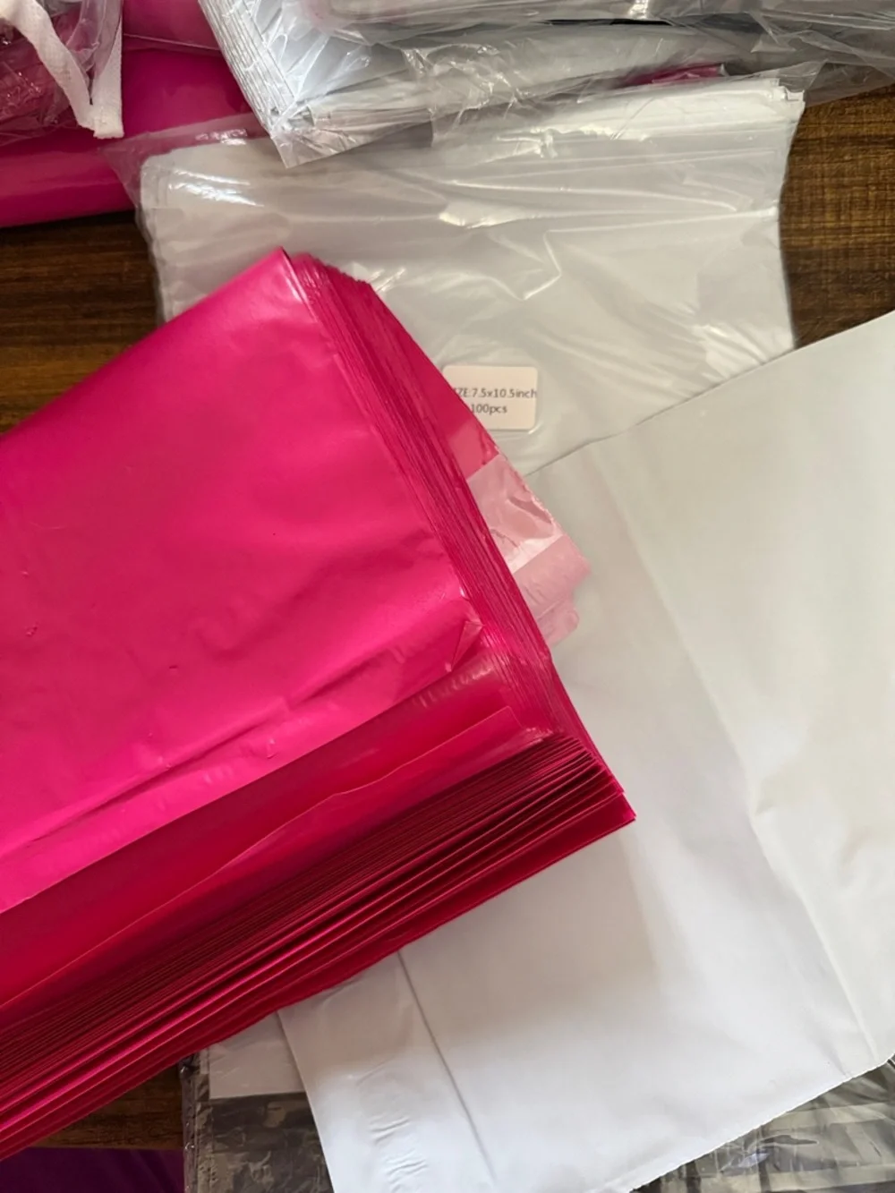 7 x 10 pink or grey polymaikers set of 30